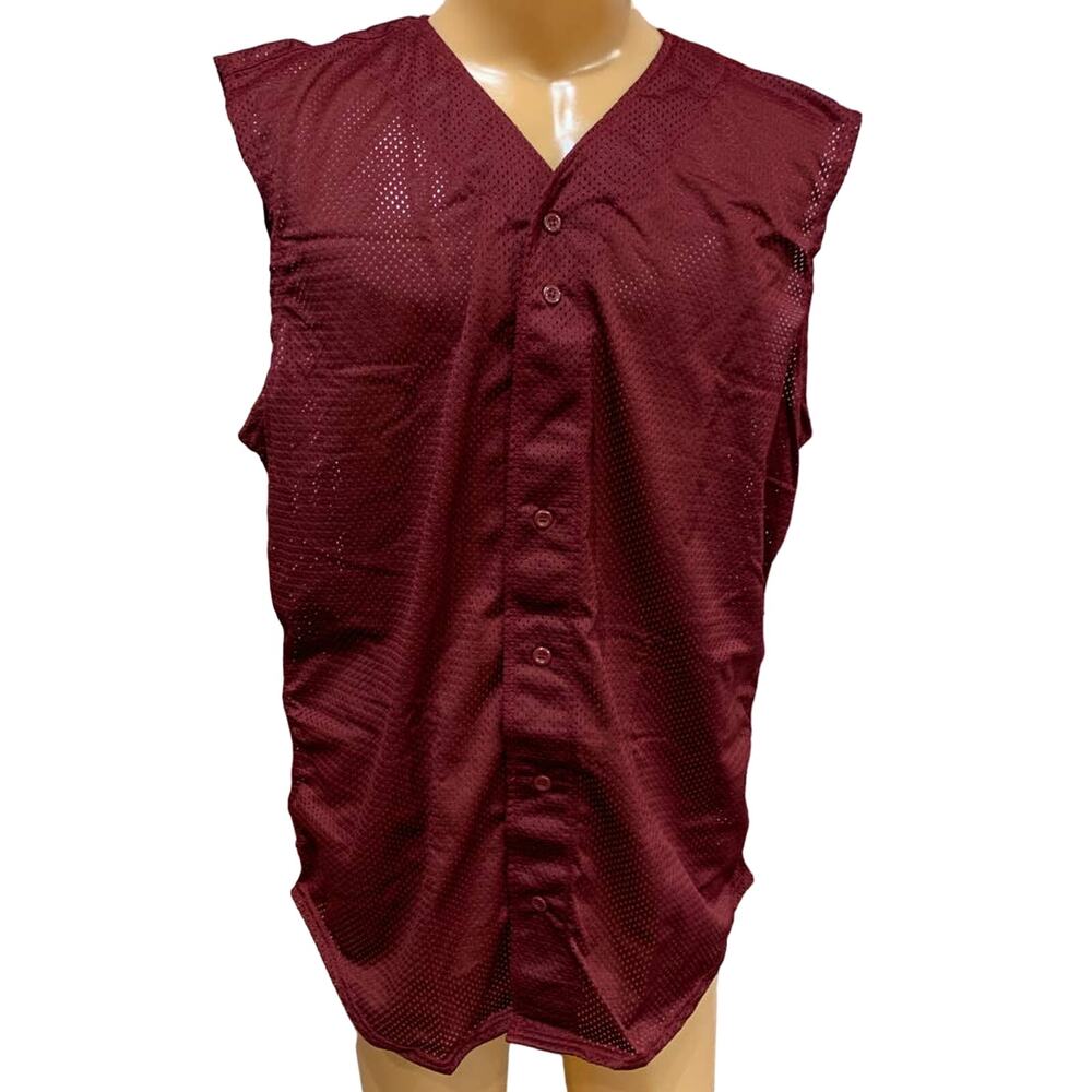New Tag Team Uniform Adult 2XL Button Down Baseball Mesh Jersey Tank Top Vest